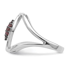 Sterling Silver Rhod-plat Rhodolite Garnet Ring - 3