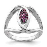 Sterling Silver Rhod-plat Rhodolite Garnet Ring