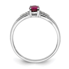 Sterling Silver Rhod-plated Diamond Rhodolite Garnet Ring - 3