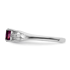 Sterling Silver Rhod-plated Diamond Rhodolite Garnet Ring - 3