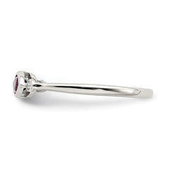 Sterling Silver Rhodium-plated Polished Rhololite and White Topaz Ring - 3