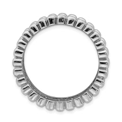 Sterling Silver Rhodium Plated CZ Ring - 12