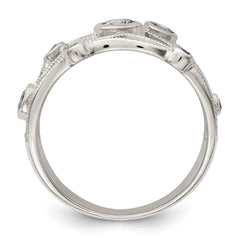 Sterling Silver Fancy CZ Ring - 5