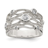 Sterling Silver Fancy CZ Ring - 4