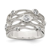 Sterling Silver Fancy CZ Ring - 5