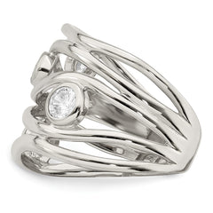 Sterling Silver Fancy CZ Ring - 6