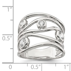 Sterling Silver Fancy CZ Ring - 3