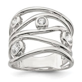 Sterling Silver Fancy CZ Ring - 3