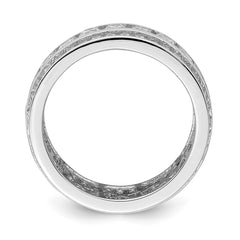 Sterling Silver Rhodium-plated CZ 3-row Eternity Ring - 3