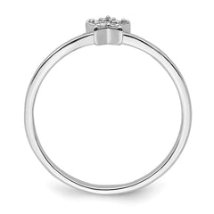 Sterling Silver Rhodium Plated CZ Star Ring - 3