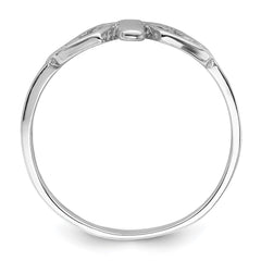 Sterling Silver Rhodium plated Hearts & Cross Ring - 3