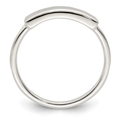 Sterling Silver Polished Engraveable Top Ring - 2