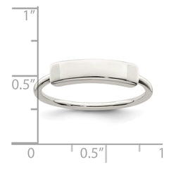 Sterling Silver Polished Engraveable Top Ring - 2