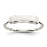 Sterling Silver Polished Engraveable Top Ring - 3