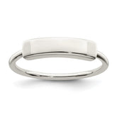 Sterling Silver Polished Engraveable Top Ring - 2