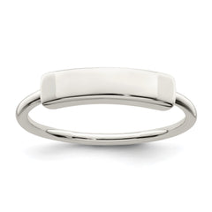 Sterling Silver Polished Engraveable Top Ring - 2