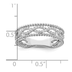 Sterling Silver Rhodium plated CZ Band - 2