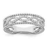 Sterling Silver Rhodium plated CZ Band - 2