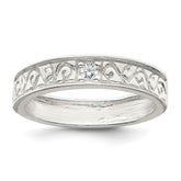 Sterling Silver Polished CZ Fancy Design Ring - 3