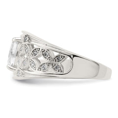 Sterling Silver CZ Flower Ring - 3
