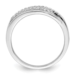 Sterling Silver Rhodium plated CZ Twisted Band