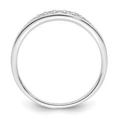 Sterling Silver Rhodium-plated Polished CZ Ring - 7