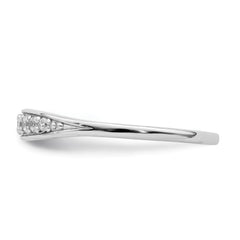 Sterling Silver Rhodium-plated Polished CZ Ring - 7