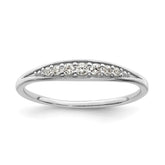 Sterling Silver Rhodium-plated Polished CZ Ring - 9