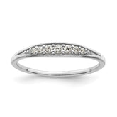 Sterling Silver Rhodium-plated Polished CZ Ring - 7