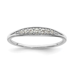 Sterling Silver Rhodium-plated Polished CZ Ring - 5