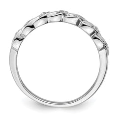 Sterling Silver RH Polished CZ Twisted Ring - 3