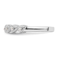 Sterling Silver RH Polished CZ Twisted Ring - 2