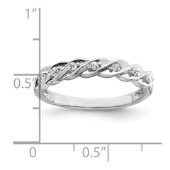 Sterling Silver RH Polished CZ Twisted Ring - 2