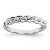 Sterling Silver RH Polished CZ Twisted Ring - 3