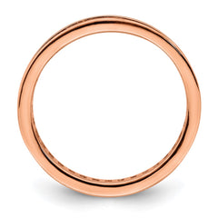 Sterling Silver Polished Rose-tone Channel Set CZ Band - 2