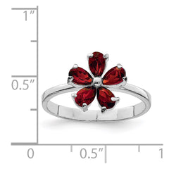 Sterling Silver Rhodium-plated Garnet Ring - 15