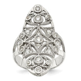 Sterling Silver Polished Fancy CZ Ring - 3
