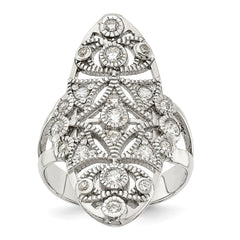 Sterling Silver Polished Fancy CZ Ring - 3