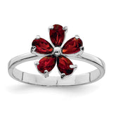 Sterling Silver Rhodium-plated Garnet Ring - 14