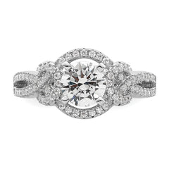 Sterling Silver Rhodium plated 2 piece CZ Bridal Ring Set - 2