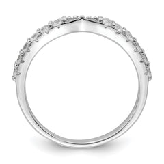 Sterling Silver Polished Rhodium-plated CZ Trio 3 Ring Set - 3