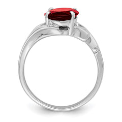 Sterling Silver Rhodium-plated Garnet Ring - 28
