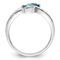 Sterling Silver Rhod-plated .8t.w. LSBT/White Topaz Swirl Ring - 2