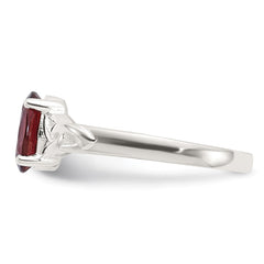 Sterling Silver Polished Garnet Ring - 3