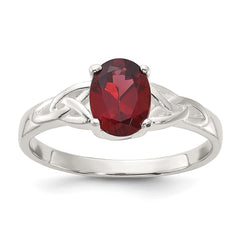 Sterling Silver Polished Garnet Ring - 3