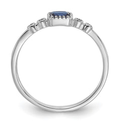 SS Rhodium-plated .02Cr. Blue Spinel and .02Cr. White Sapphire Ring - 2