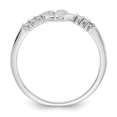 Sterling Silver E-coated CZ Heart Ring - 3