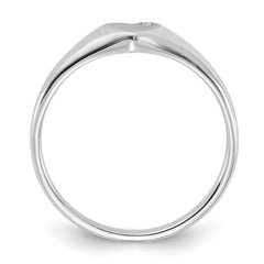 Sterling Silver Rhodium-plated CZ Heart Signet Ring - 2