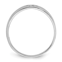 Sterling Silver Rhodium-plated Polished Cut-out Cross Ring - 6