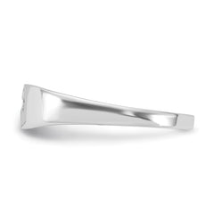 Sterling Silver Rhodium-plated Polished Cut-out Cross Ring - 6